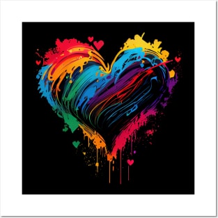 Heart with neon colors Posters and Art